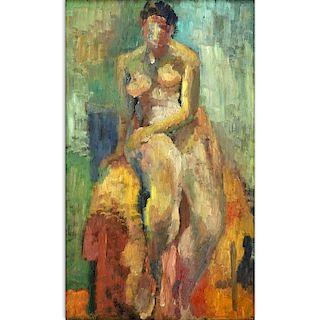 Attributed to: David Bomberg, British (1890 - 1957) Oil on panel "Nude" Unsigned. Good condition. M