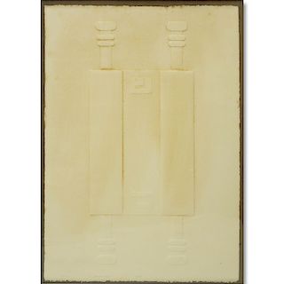 Omar Vayo, Israeli (20th Century) Intaglio on deckled paper "Torah". Pencil signed and numbered 26/