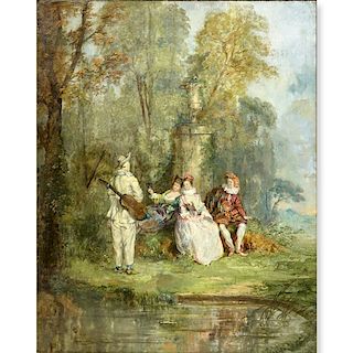 In the style of: Jean-Honore Fragonard, French (1732 - 1806) Oil on canvas "Couples In The Garden" 