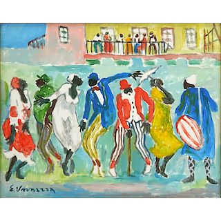 Eduardo Vernazza, Uruguayan (1910-1991) Oil on Artist board "Candombe" Signed Lower Left. Provenanc