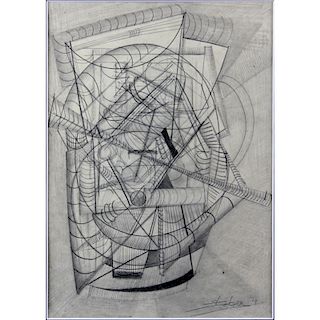 Mark Streben, Swiss (born 1969) Pencil sketch on paper. Signed and dated lower right, inscribed ver