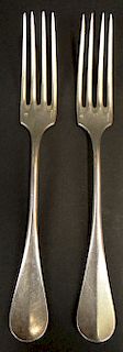 Two (2) Boulenger Blanc 84 Silver Plate Forks in a "Fiddle" Pattern. Signed Boulenger Hallmark and 