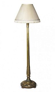 An Italian Neoclassical Painted and Gilt Floor Lamp, Height overall 77 1/2 inches.