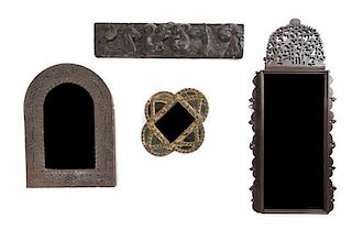 Three Small Decorative Mirrors, Height of quatrefoil example approximately 5 inches.