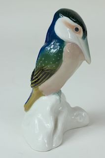 Meissen German Porcelain Kingfisher Bird Figurine