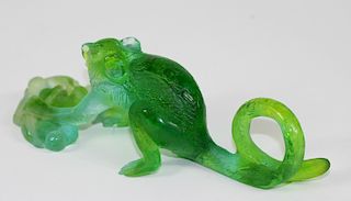 Daum Pate de Verre French Art Glass Monkey Figure