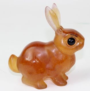Daum Pate de Verre French Art Glass Bunny Figurine