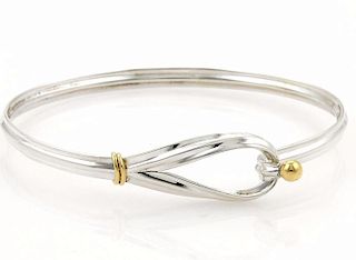 Tiffany&Co Sterling Silver 18k Hook & Eye Bracelet