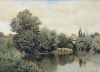 SMITH, Henry P. Oil on Canvas. "Mill Pond in