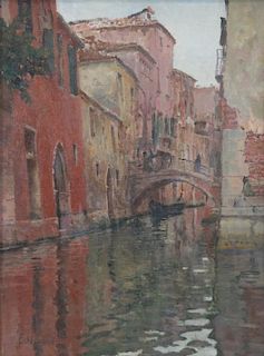 PEIXOTTO, Ernest Clifford. Oil on Board. Venice
