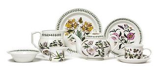 A Portmeirion Porcelain Partial Dinner Service, Diameter of dinner plate 10 1/2 inches.
