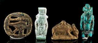 Quartet of Ancient Egyptian Faience Amulets