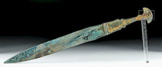 Luristan Bronze Dagger w/ Crescent Hilt