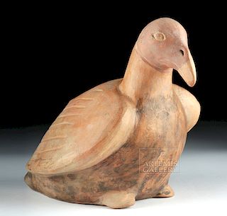 Moche Pottery Vessel - Seated Condor / Bird