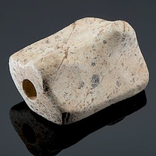 An Unfinished Gneiss Preform Hooked Bannerstone