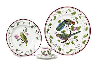A Lynn Chase Porcelain Partial Dinner Service, Diameter of dinner plate 12 1/8 inches.