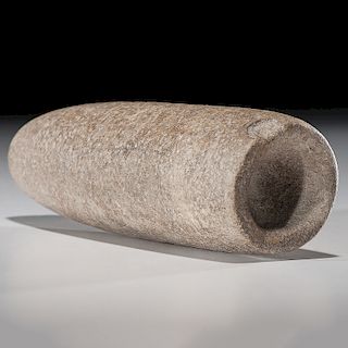 An Unfinished Limestone Tube Pipe