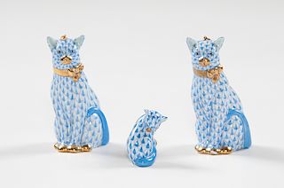 Herend Miniature Porcelain Fishnet Cats