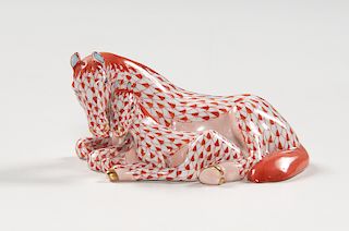 Herend Porcelain Fishnet Horse and Foal