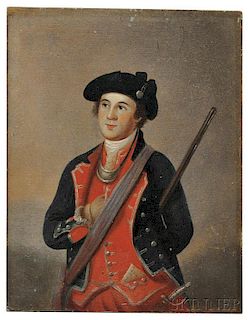 American School, Late 18th Century, After Charles Willson Peale (1741-1827) Portrait Miniature of George Washington as Colonel of the F