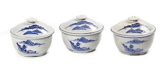 A Set of Eighteen Chinese Export Covered Rice Dishes, Diameter 5 7/8 inches.