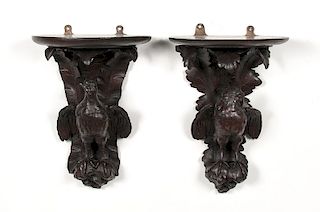 Black Forest Carved Wall Brackets