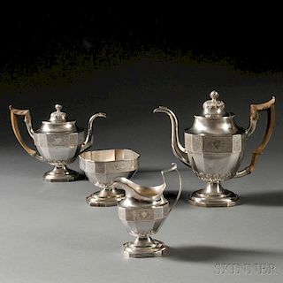 Four-piece Silver Tea Set