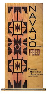 Navajo Brand Feed Bag Framed: 41 1/2 x 22 inches