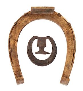 Two Decorative Horseshoes Height of larger 14 1/2 x width 12 1/2 inches