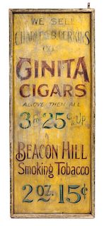 Tobacco Store Trade Sign Height 48 x 19 1/2 inches