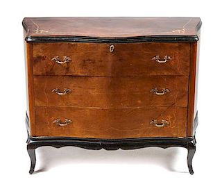 Louis XV Style Marquetry Secretary Chest Height 34 x width 44 x depth 18 inches