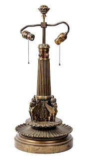 Neoclassical Bronze Lamp Height 27 inches