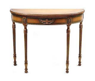 Neoclassical Style Console Table and Mirror Height of table 32 x width 39 1/2 x depth 16 inches