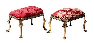 Pair of Art Deco Ottomans Height 8 x width 11 x depth 8 inches