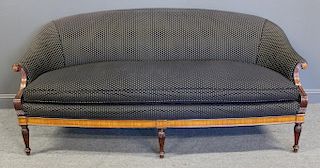 Sheraton Style Upholstered Settee.