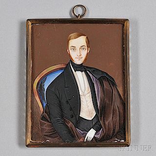 American School, Mid-19th Century      Portrait Miniature of a Gentleman.