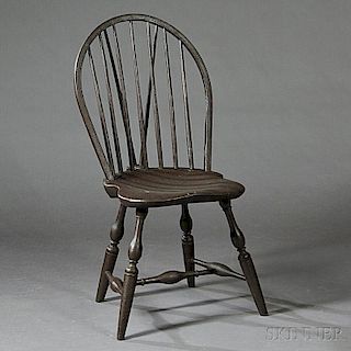 Brown-painted Braced Bow-back Side Chair