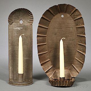 Tin Single-light Sconce and Tin   Single-light Hanging Candlestick