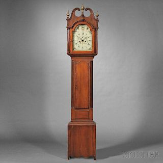 Federal Carved Cherry Tall Case Clock