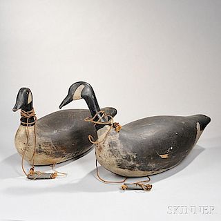 Two Large Canada Goose Decoys