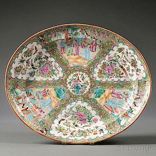 Large Chinese Export Porcelain Rose Medallion Platter