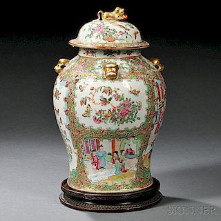 Chinese Export Porcelain Rose Medallion Covered Jar