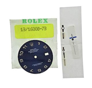 Rolex Oyster Datejust Watch Blue Dial Hands Set