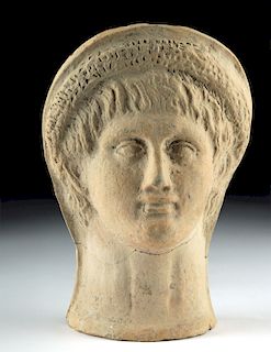 Etruscan Terracotta Head of a Young Man