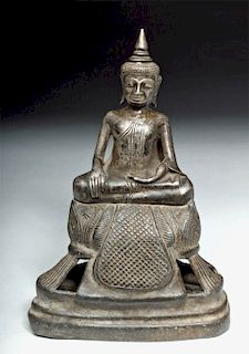 19th C. Thai Silvered Bronze Buddha Votive