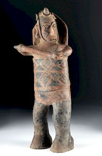Large Colima Pottery Standing Shamanic Warrior