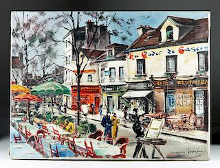 Mid-20th C. M. Legendre Oil Painting - Monmartre