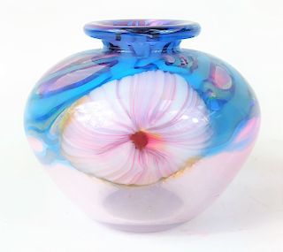 David R. Boutin 20th C. Signed Art Glass Bud Vase