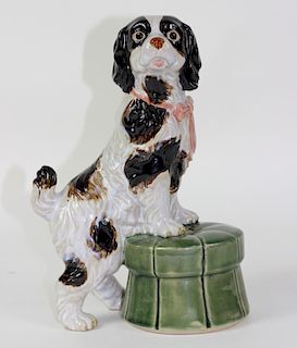 Porcelain Glaze Hand Painted Spaniel Figure