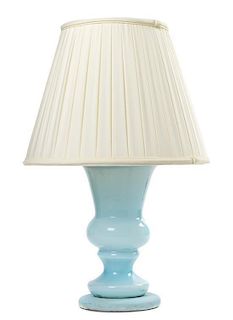 An Opaline Glass Table Lamp, Height 11 1/2 inches.